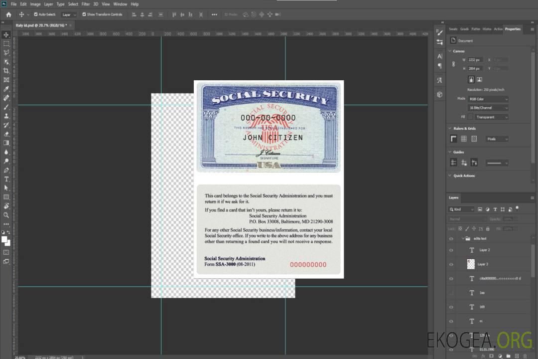 USA SSN scanne 2 fichiers PSD template USA SSN scanne 2 fichiers PSD template